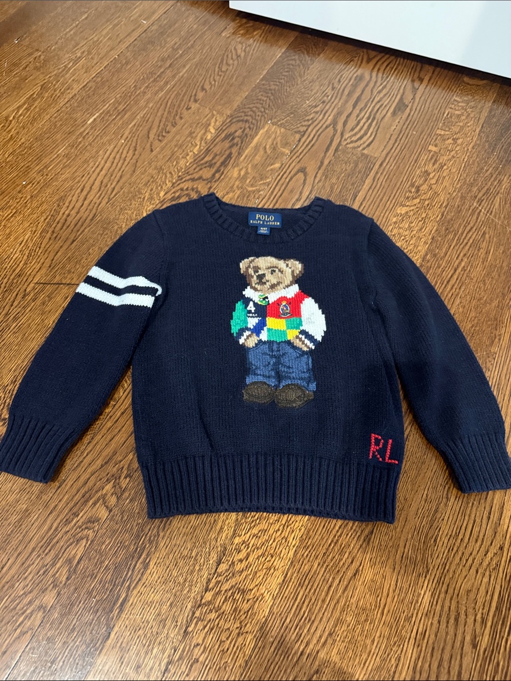Kids Navy Sweater with Polo Bear